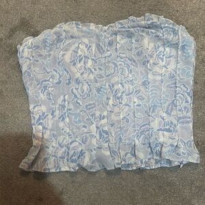 NWOT Free People blue floral corset style top